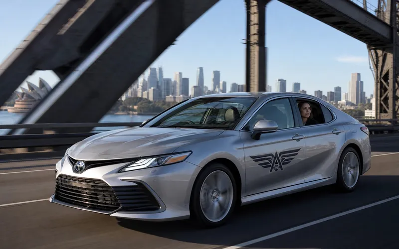 Silver Service Toyota Camry crossing Sydney Harbour Bridge