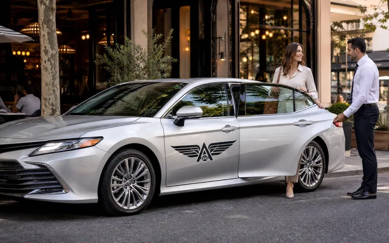 Silver Service Toyota Camry with professional chauffeur